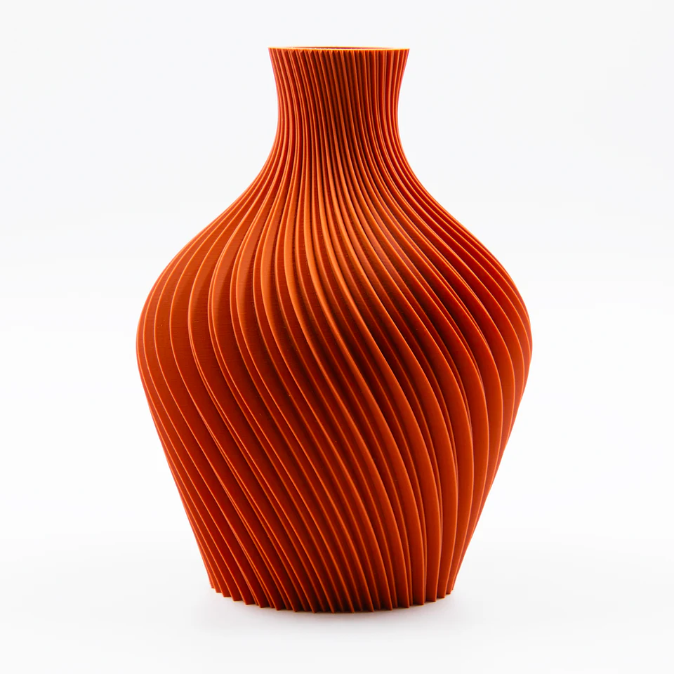 Aro sculptural vase in Sunlit Terracotta by WINKOO