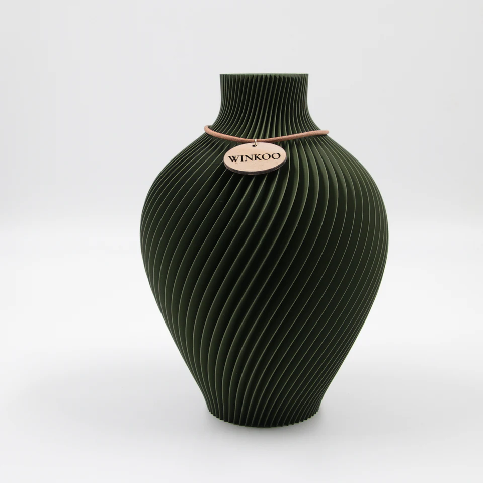 Noma sculptural vase in Army Green by WINKOO