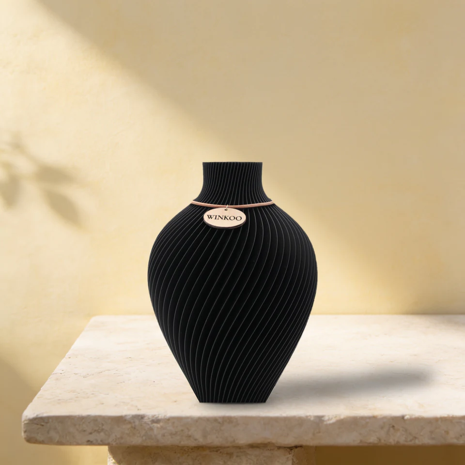 Noma sculptural vase in Charcoal Black by WINKOO