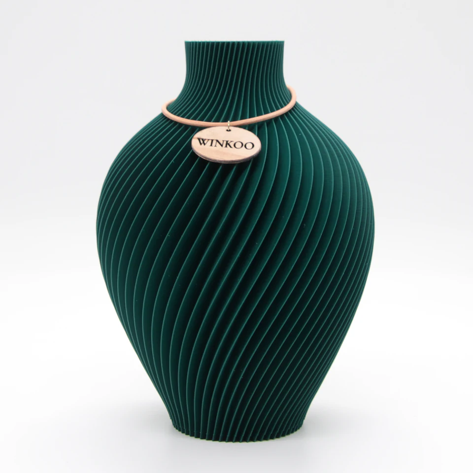 Noma sculptural vase in Jade Green by WINKOO