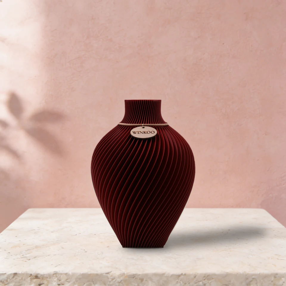 Noma sculptural vase in Maroon Red by WINKOO