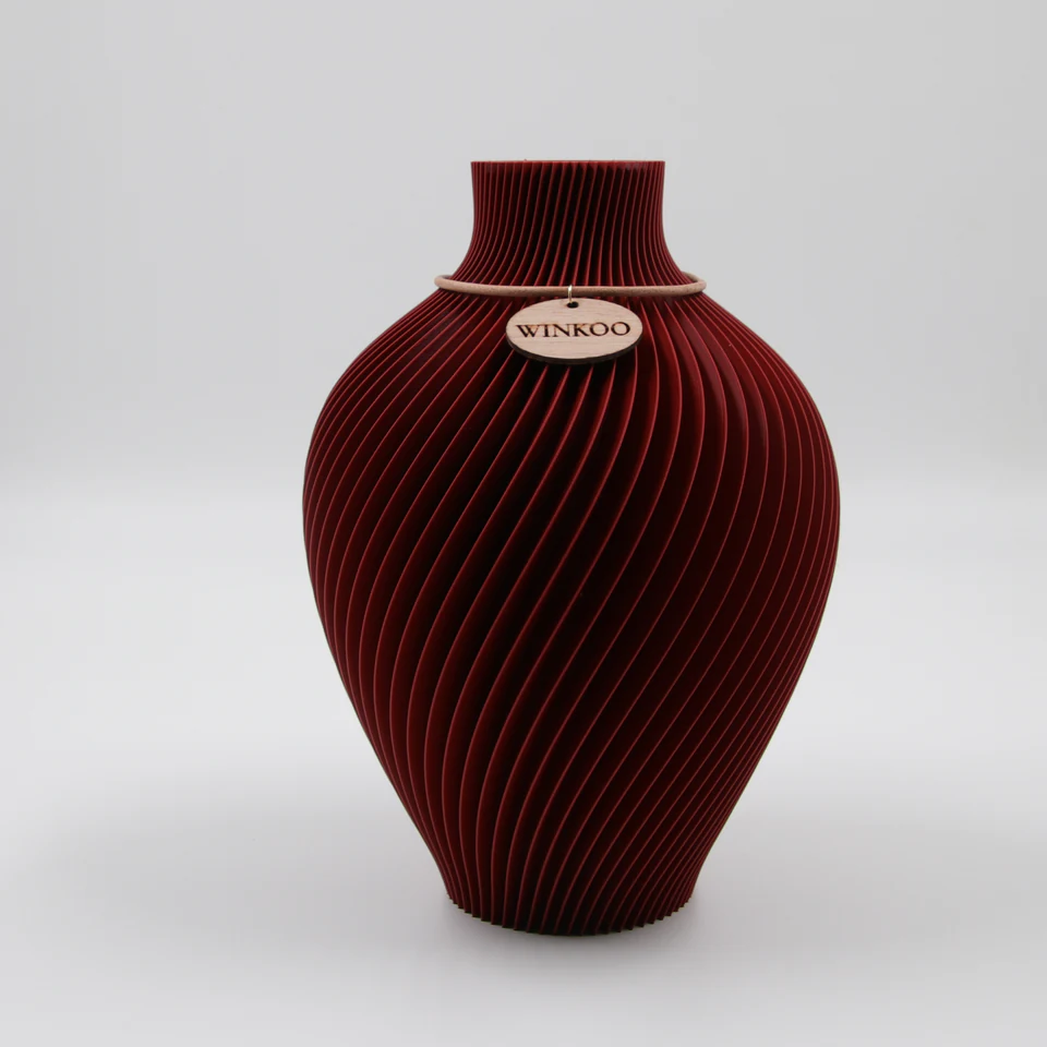 Noma sculptural vase in Maroon Red by WINKOO