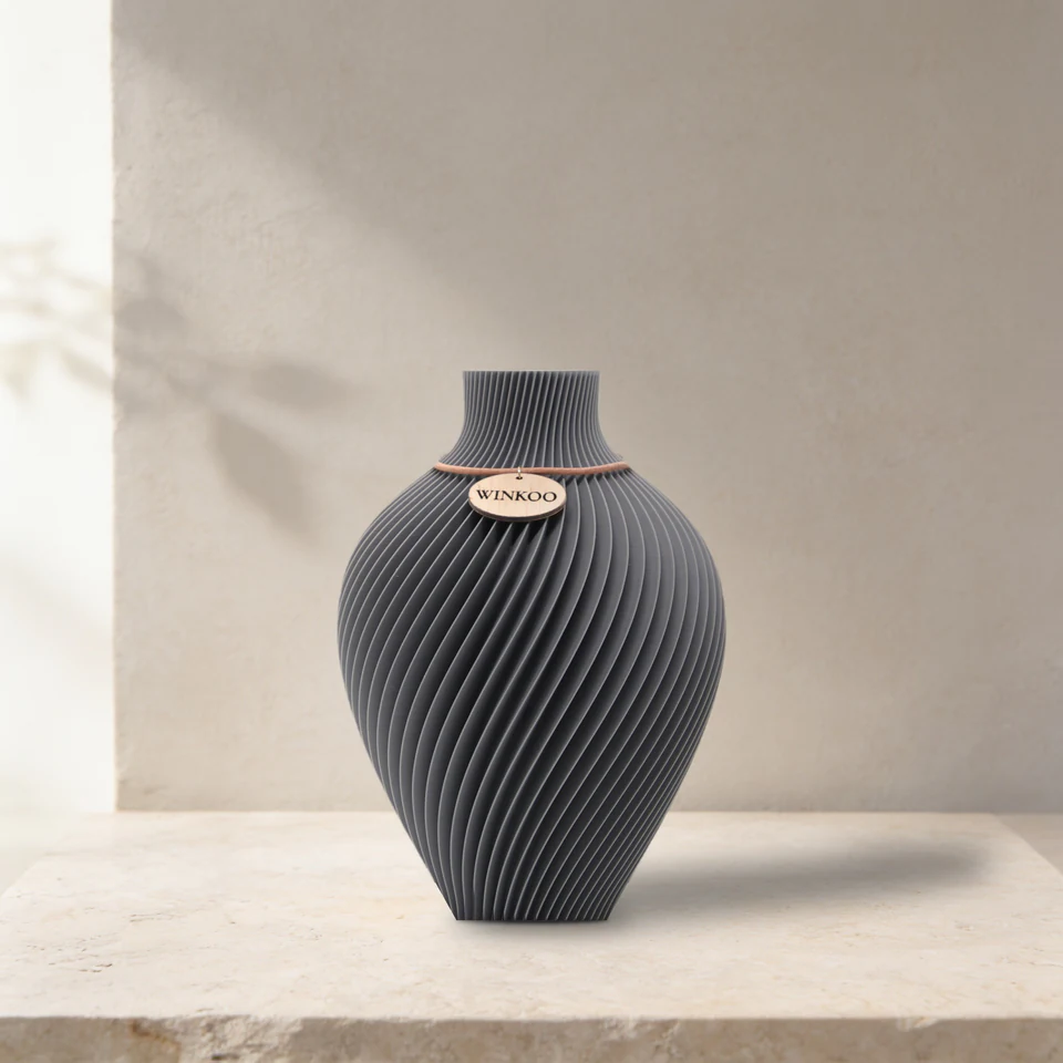 Noma sculptural vase in Nard Grey by WINKOO